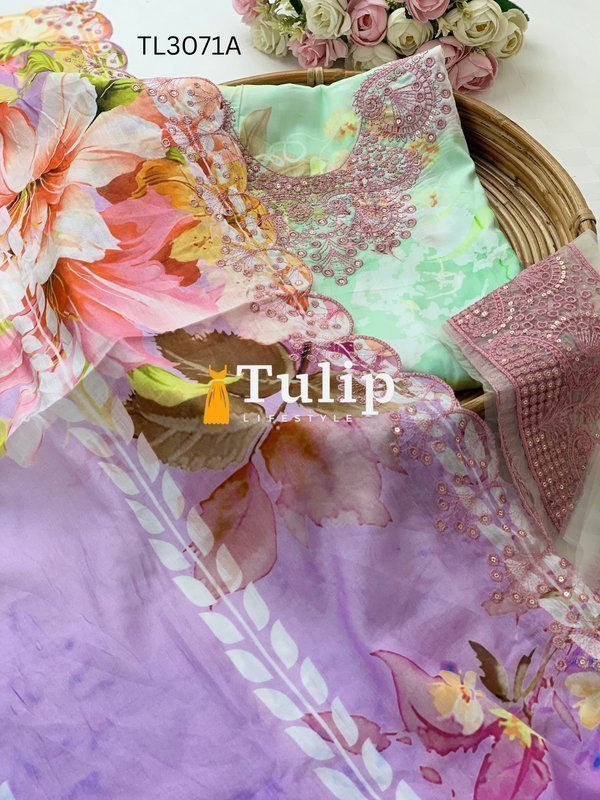 Premium Embroidered Lawn - TL3071A