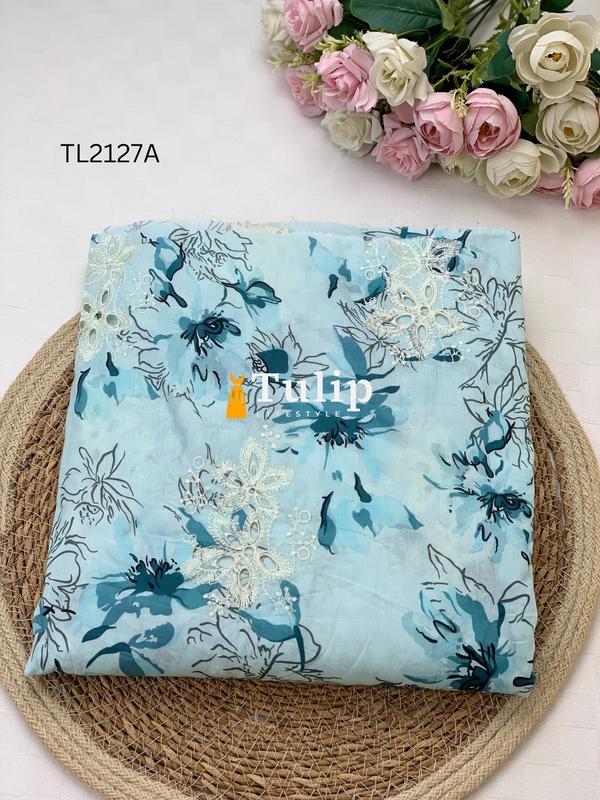 Premium Embroidered Cotton Lawn - TL2127A