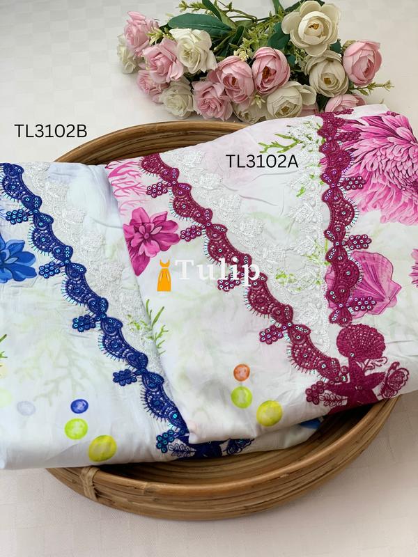 Premium Embroidered Lawn - TL3102