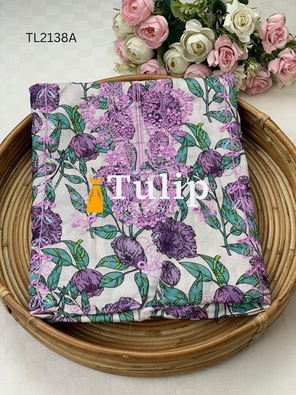 Premium Embroidered Cotton Lawn - TL2138A
