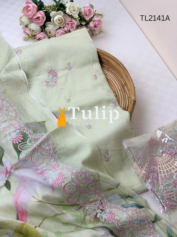 Soft  Embroidered Cotton Lawn - TL2141A