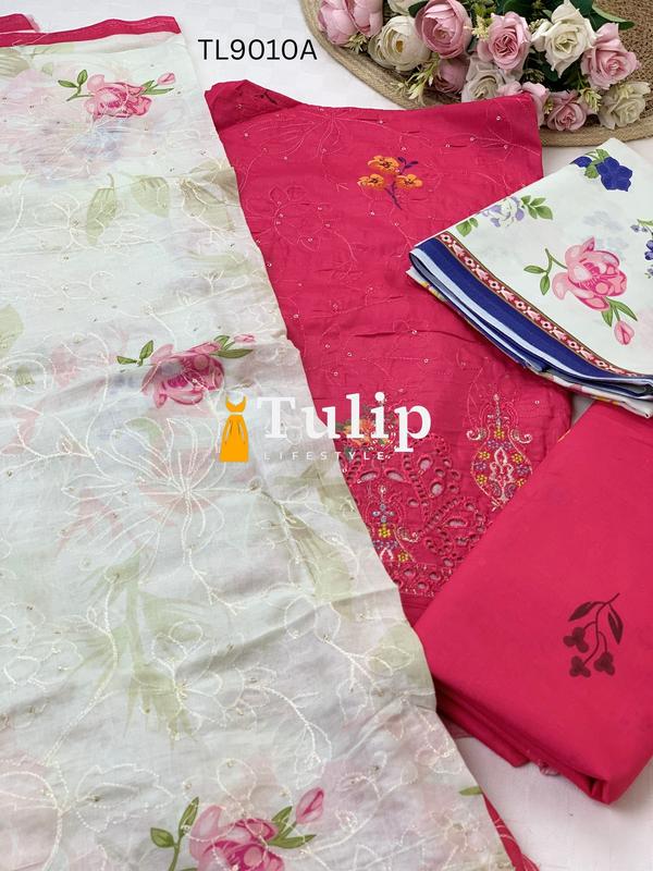 Premium Embroidered Cotton Lawn - TL9010A