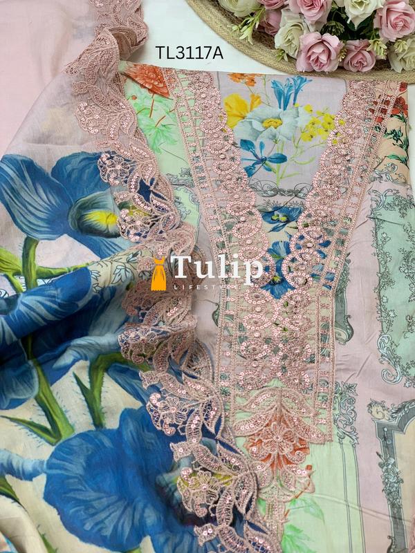Premium Embroidered Lawn - TL3117A