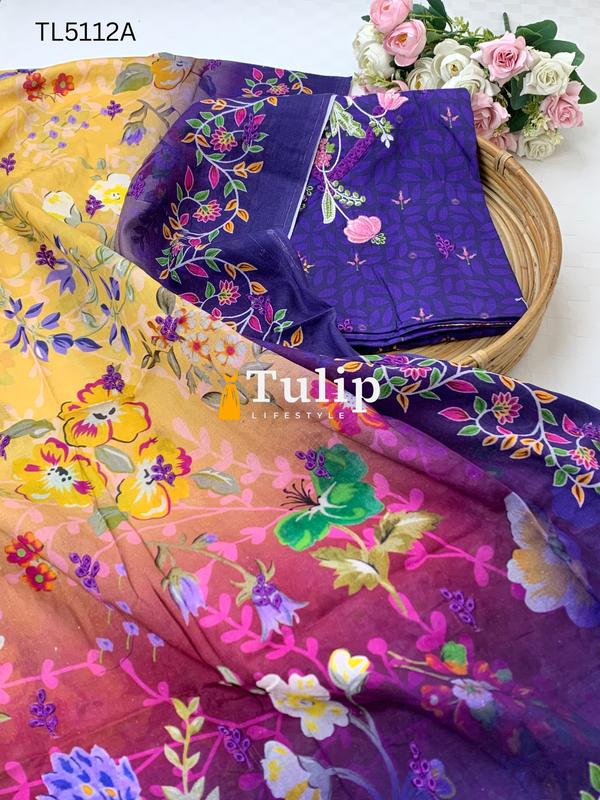Soft Embroidered Cotton Lawn - TL5112A