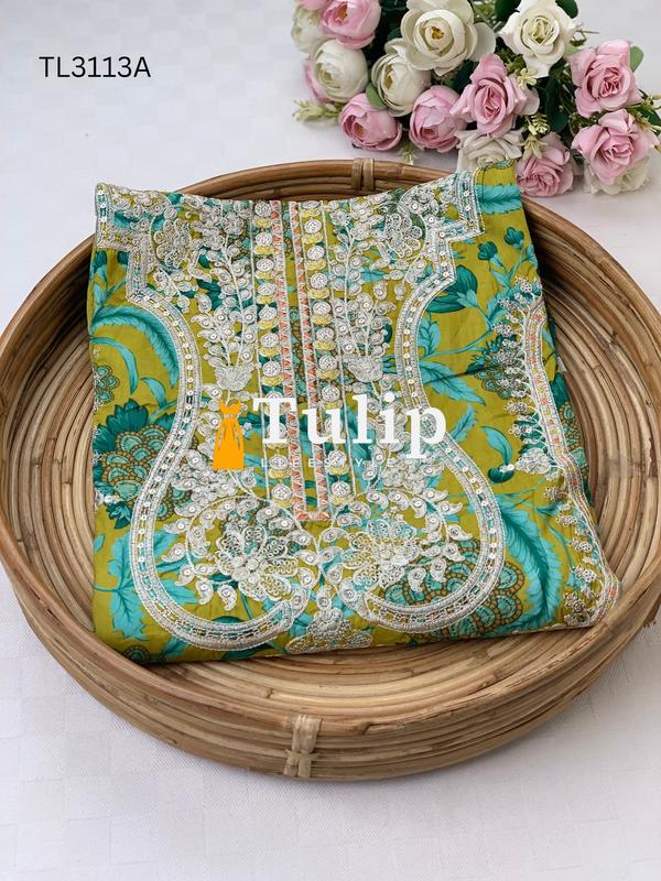 Premium Embroidered Cotton Lawn - TL3113A