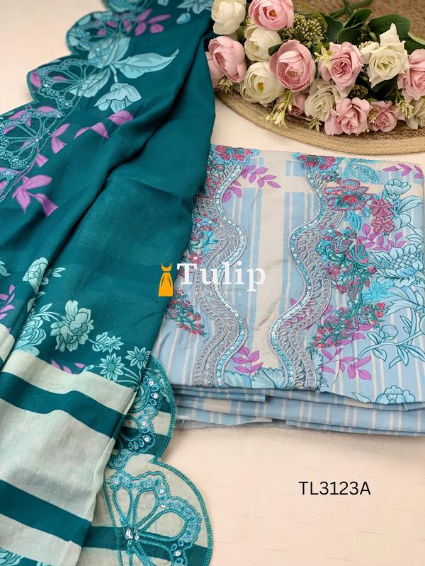 Gorgeous Embroidered Cotton Lawn - TL3123A
