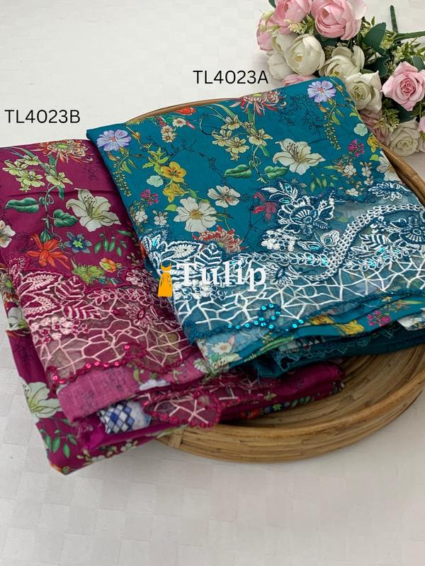 Premium Embroidered Cotton Lawn - TL4023