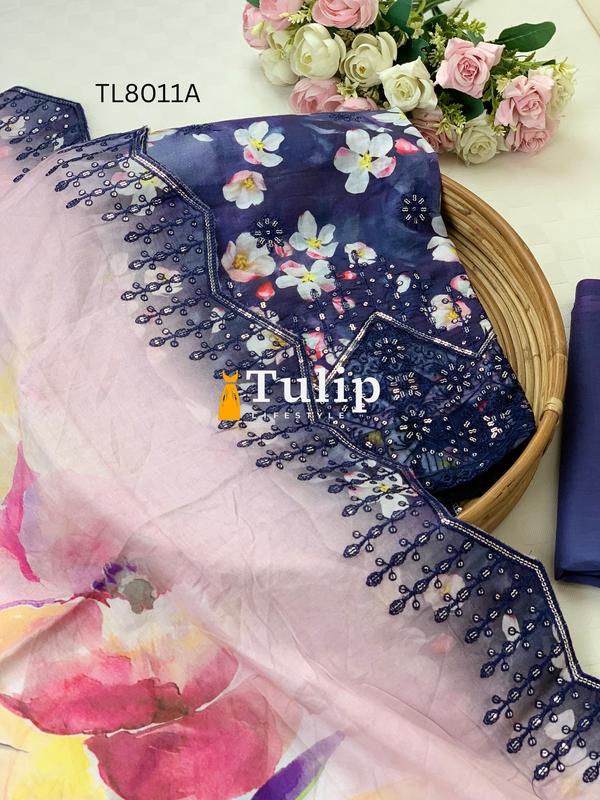 Soft  Embroidered Lawn - TL8011A