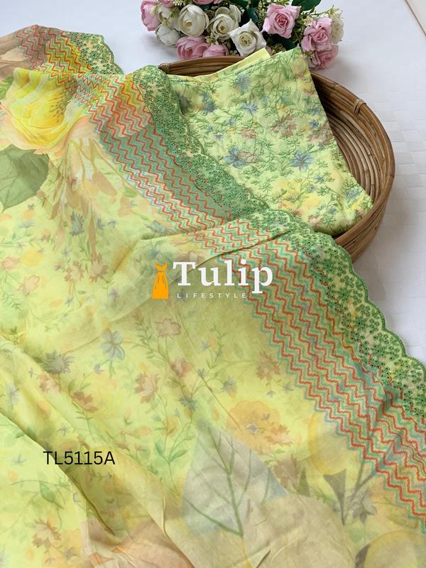 Soft  Embroidered Cotton Lawn - TL5115A