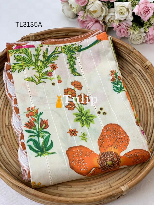 Premium Embroidered Cotton Lawn - TL3135A
