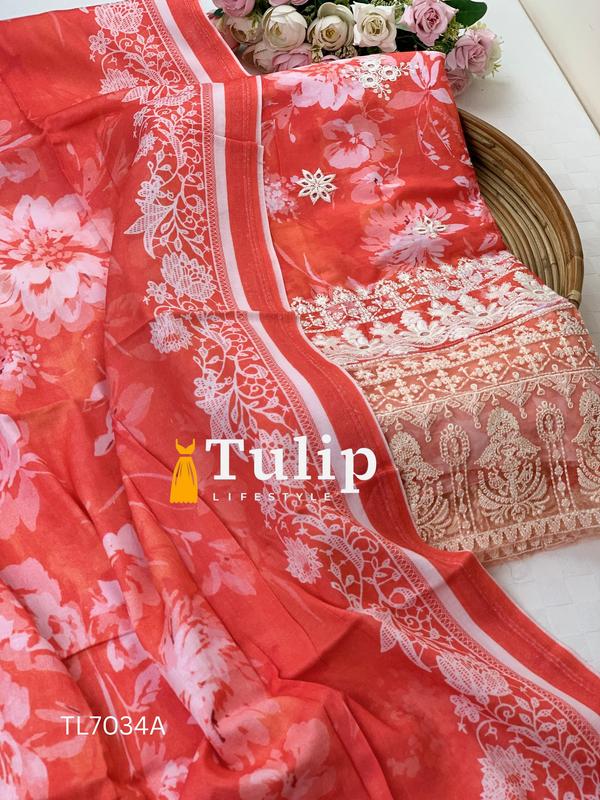 Premium Embroidered Cotton Lawn - TL70A