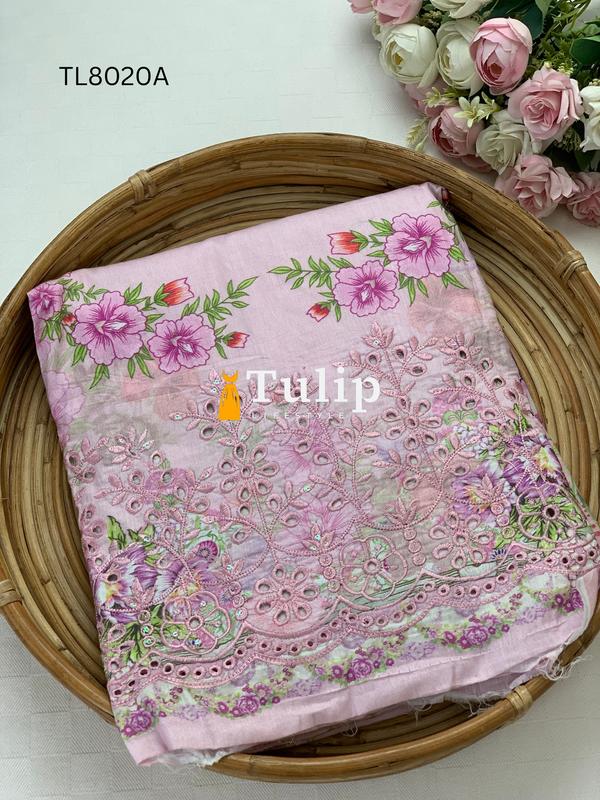 Soft  Embroidered Cotton Lawn - TL8020A