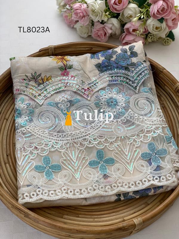 Gorgeous Embroidered Soft Cotton Lawn - TL8023A