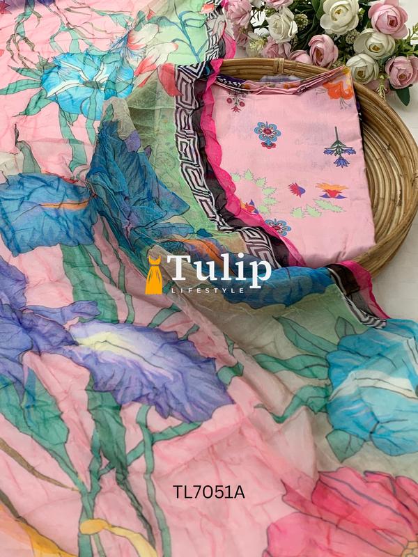 Premium Lawn with Georgette Dupatta - TL7051A
