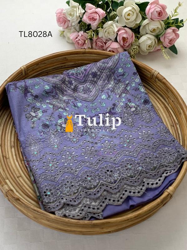 Premium Embroidered Cotton Lawn - TL8028A