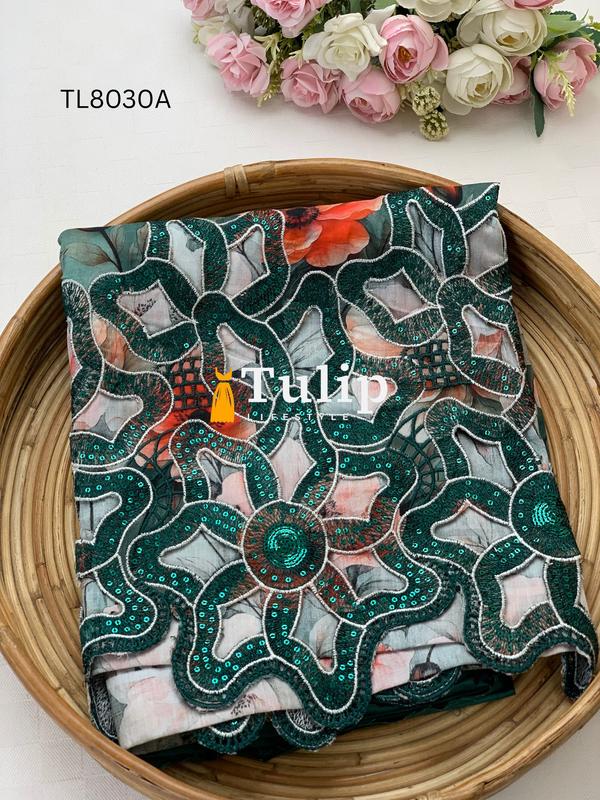 Premium Embroidered Cotton Lawn - TL8030A