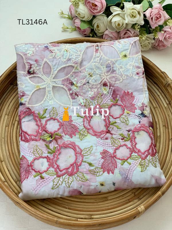Premium Embroidered Cotton Lawn - TL3146A