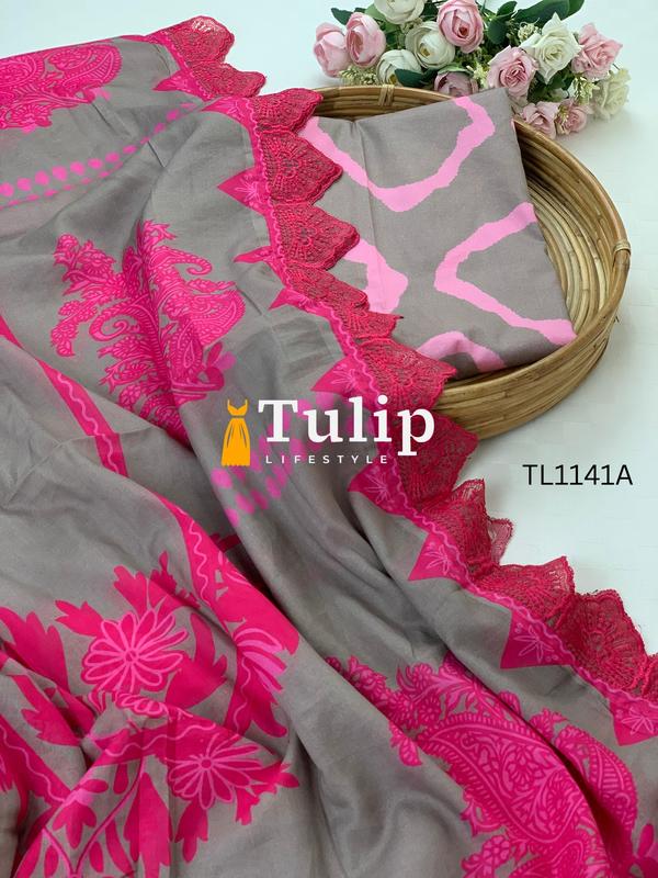 Premium Embroidered Cotton Lawn - TL1141A