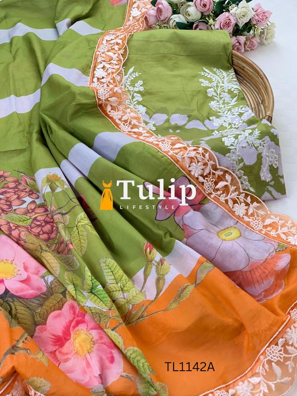 Premium Embroidered Cotton Lawn - TL1142A