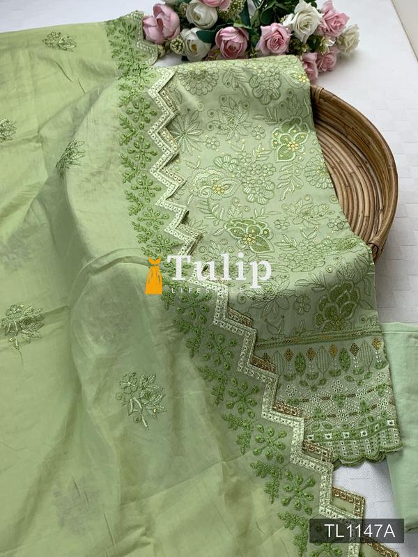 Premium Embroidered Cotton Dress - TL1147A