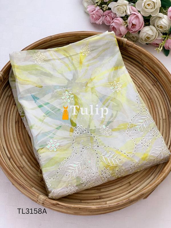 Premium Embroidered Cotton Lawn - TL3158A