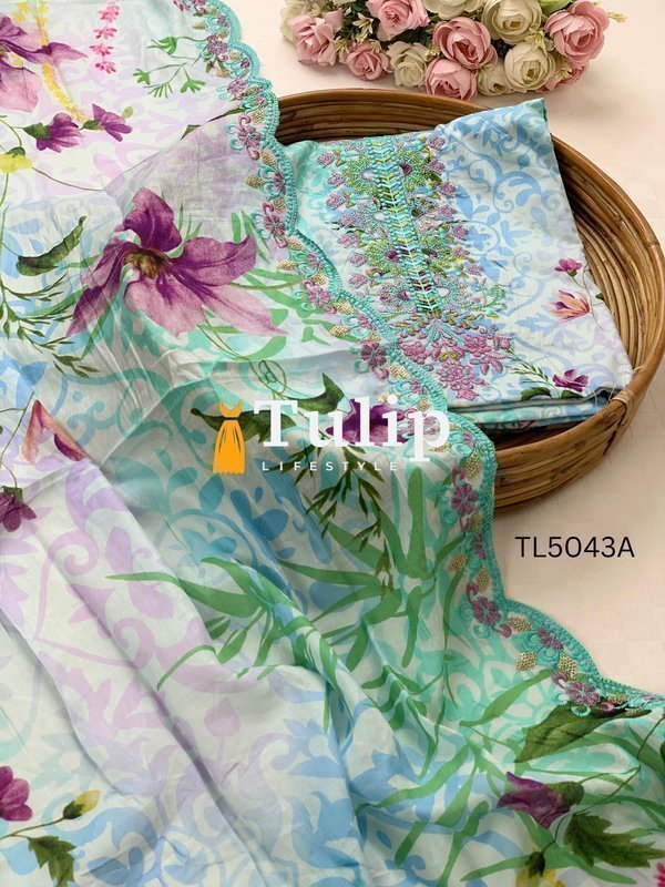 Soft Embroidered Lawn - TL5043A