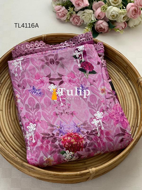 Premium Embroidered Cotton Lawn - TL4116A