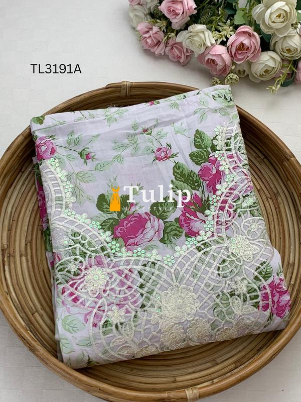Gorgeous Embroidered Soft Cotton Lawn - TL3191A