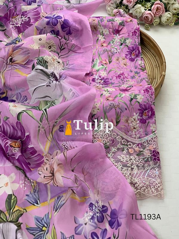 Gorgeous Embroidered Cotton Lawn Dresses - TL1193A