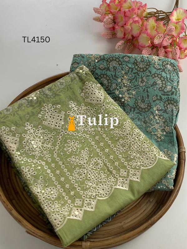 Soft Premium Embroidered Cotton Lawn - TL4150