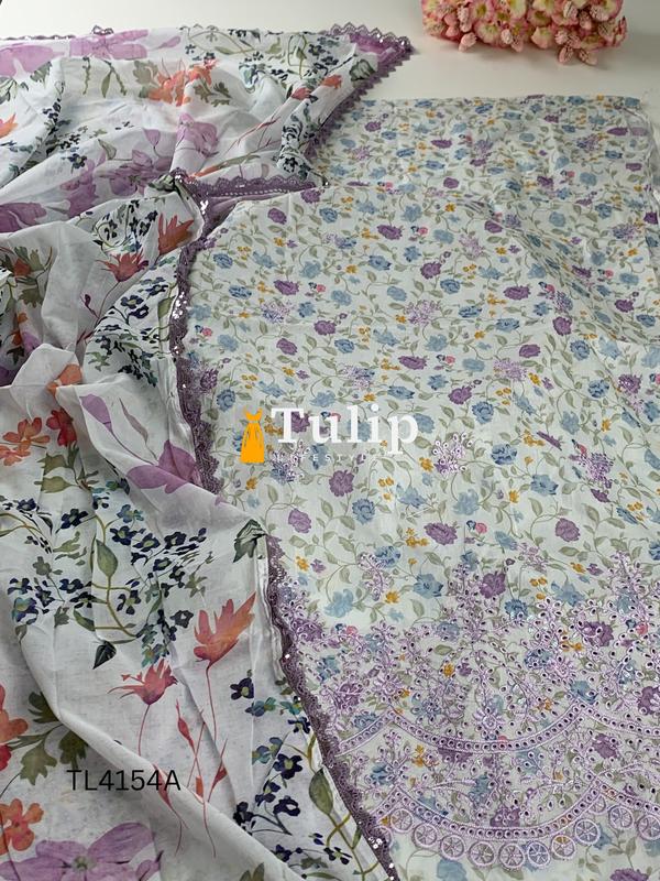 Gorgeous Embroidered Soft Cotton Lawn - TL4154A