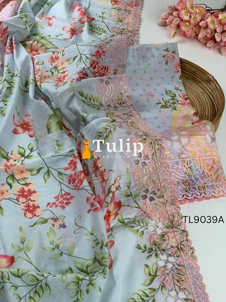 Premium Embroidered Cotton Lawn - TL9039A