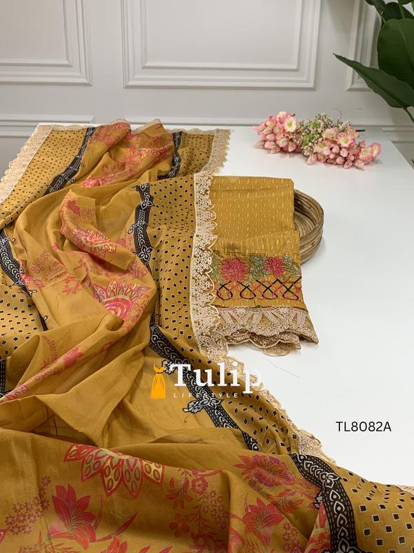 Exclusive Embroidered Cotton Dress - TL8082A