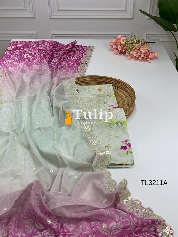 Premium Embroidered Cotton Lawn Dress - TL3211A