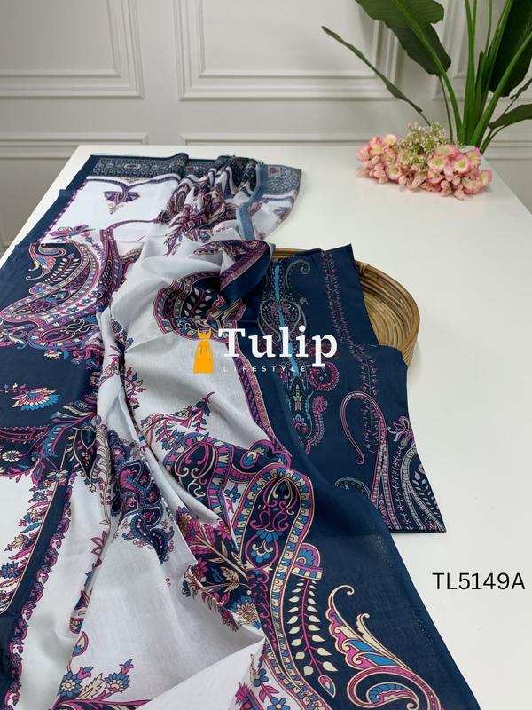 Digital Printed Soft Cotton Lawn Dress - TL5149A