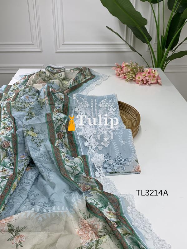 Premium Embroidered Cotton Lawn Dress - TL3214A