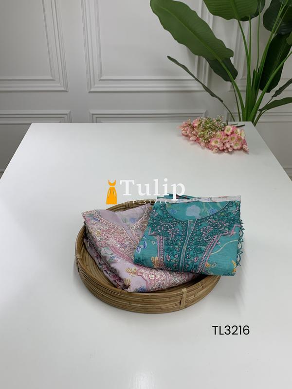 Exclusive Embroidered Cotton Dresses - TL3216