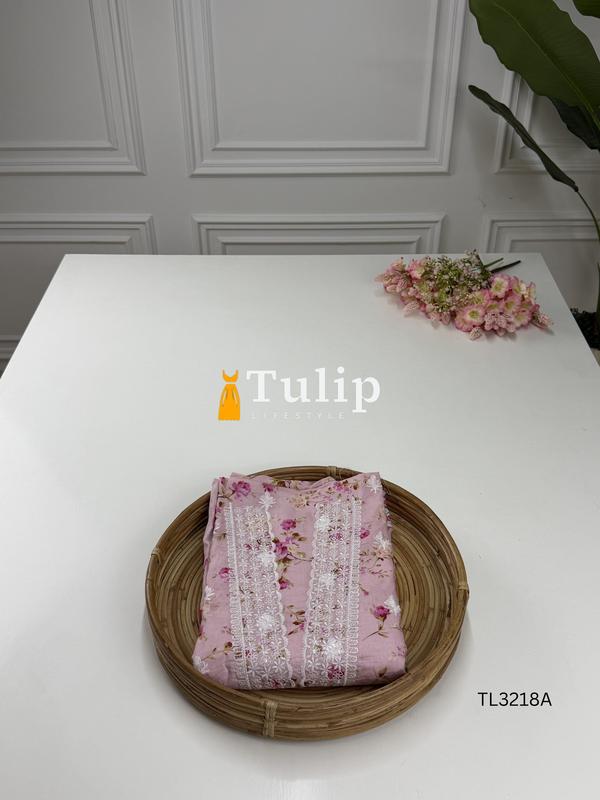 Premium Embroidered Cotton Dress - TL3218A