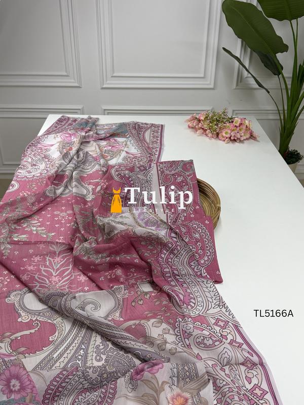 Digital Printed Soft Cotton Lawn - TL5166A