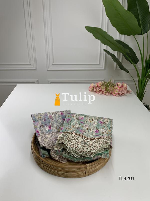 Premium Embroidered Cotton Lawn - TL4201