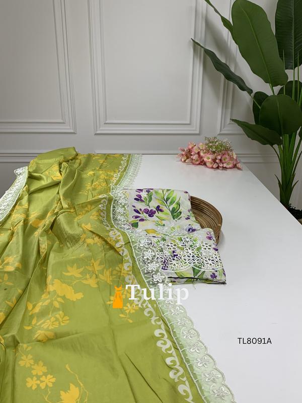 Soft Embroidered Cotton Lawn Dresses - TL8091A