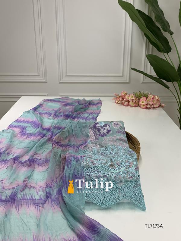 Soft Embroidered Cotton Lawn Three Pieces - TL7173A
