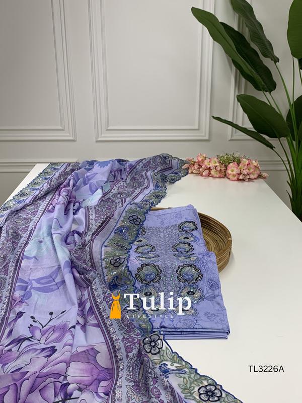 Premium Embroidered Cotton Lawn Dresses - TL3226A