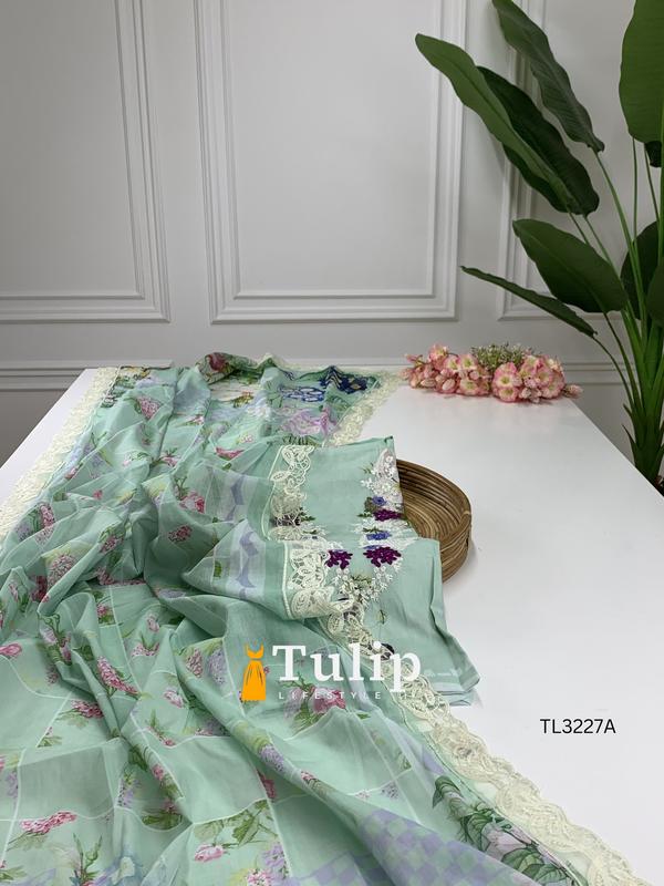 Premium Embroidered Cotton Lawn Dresses - TL3227A