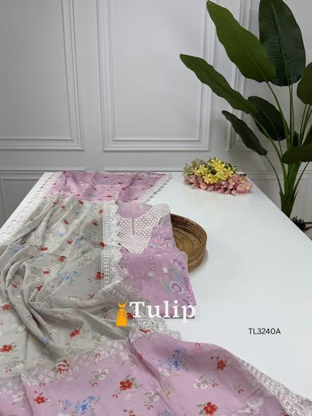 Gorgeous Embroidered Soft Cotton Dresses - TL3240A