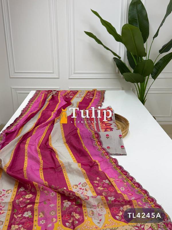 Soft Embroidered Cotton Lawn Dresses - TL4245A