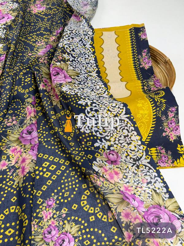 Digital Printed Cotton Lawn three Pieces - TL5222