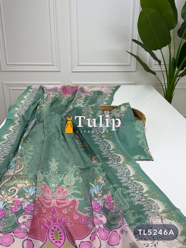 Digital Printed Cotton Lawn Three Pieces - TL5246A