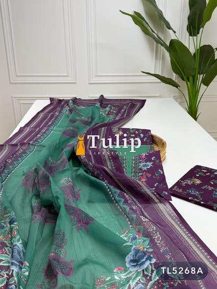 Digital Printed Cotton Lawn Dresses - TL5268