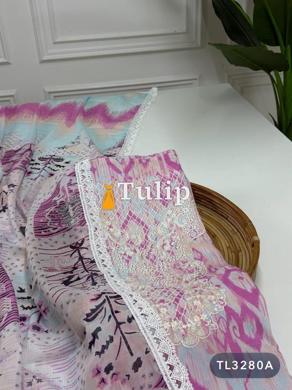 Premium Embroidered Cotton Lawn Dresses - TL3280A
